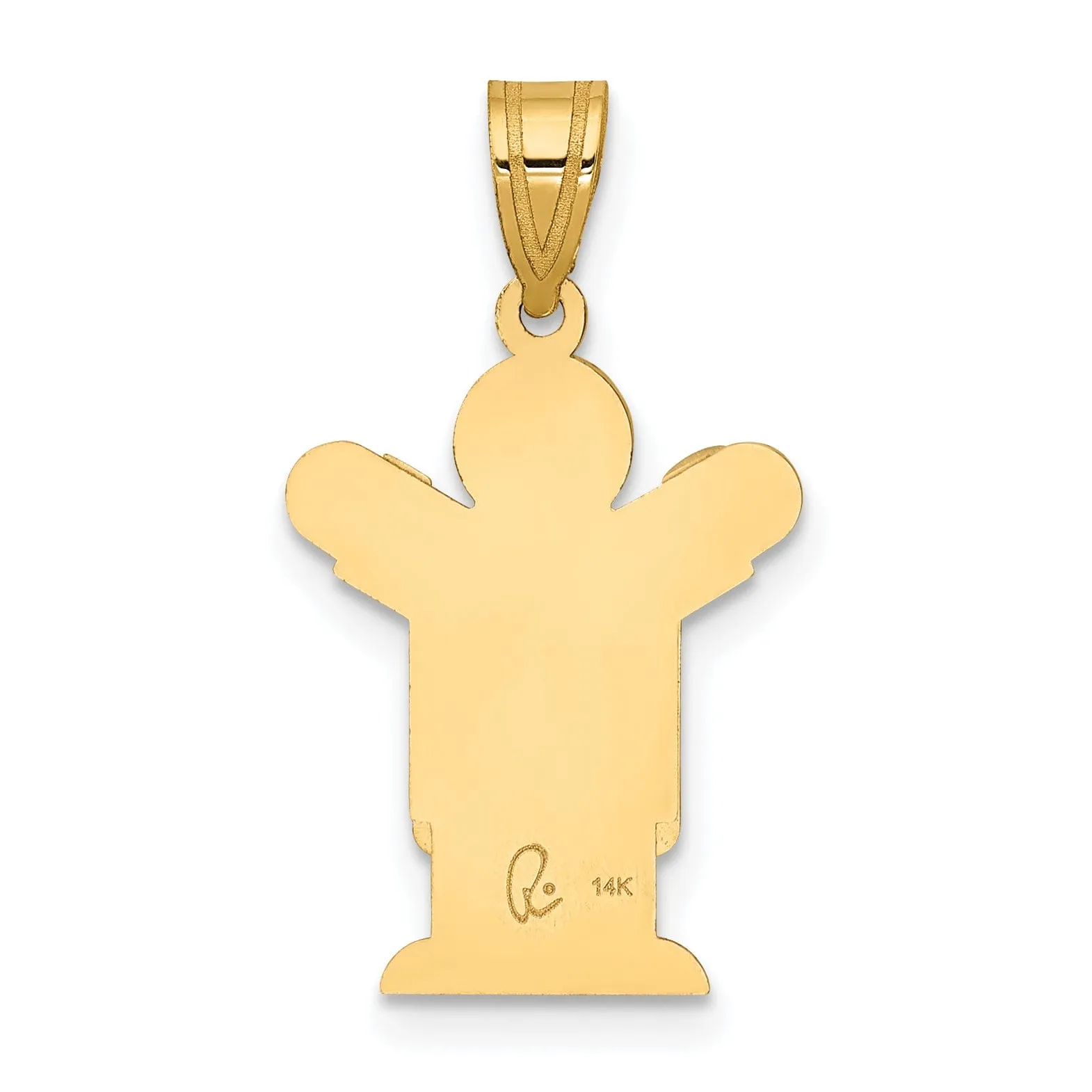 14k Yellow Gold Solid Love Boy With Overalls Charm