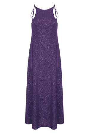 ADDIE SPARKLING GRAPE SEQUIN LONG DRESS