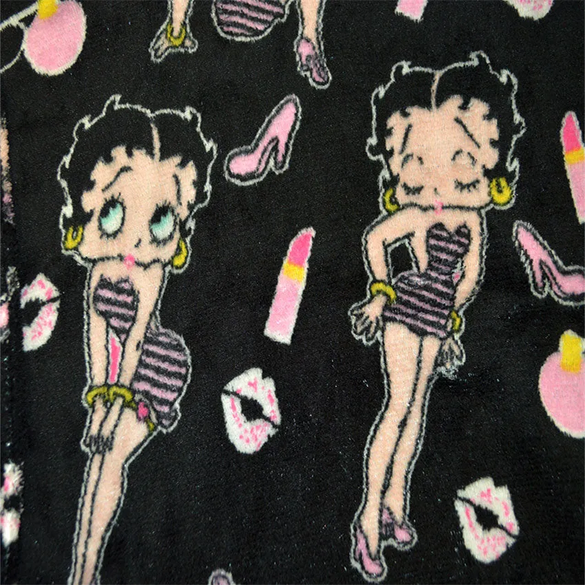 Betty Boop Black Super Soft Plus Size Plush Robe