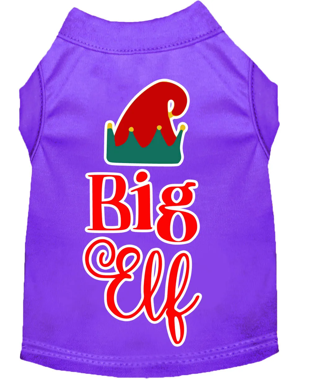 Big Elf Screen Print Dog Shirt Purple Xl