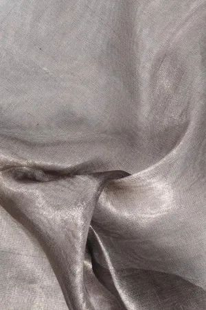 Black Copper Silver Metallic Organza Fabric