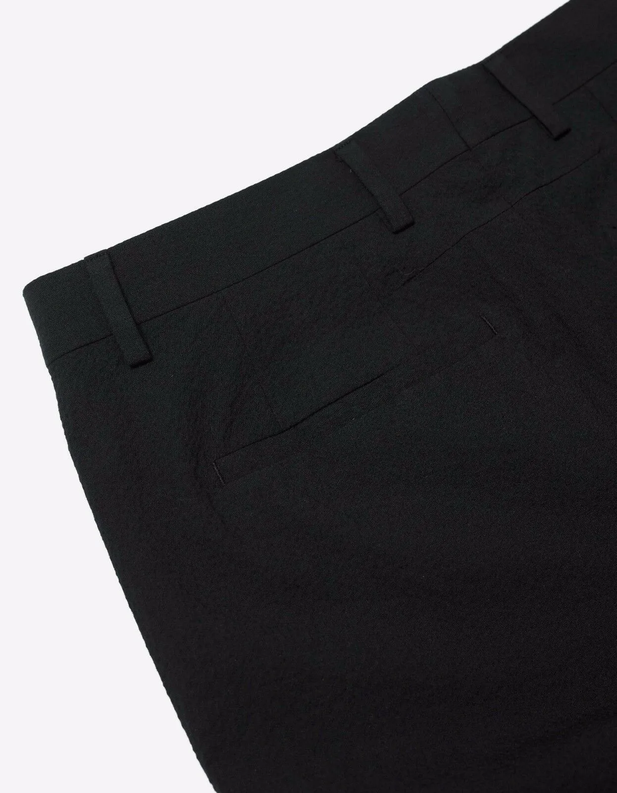 Black Seersucker Cotton Trousers