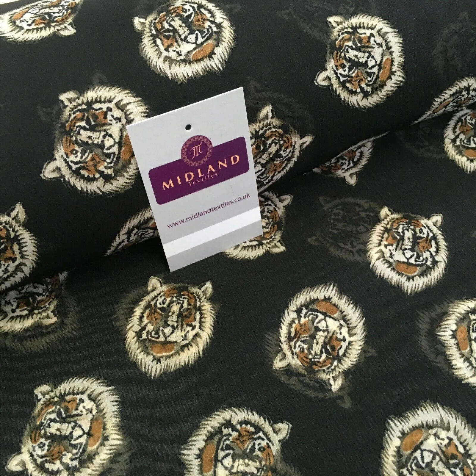 Black Tiger Printed Light Chiffon High Street Fabric 150 cm Wide MK1084-9