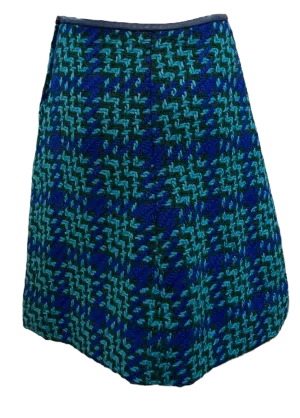 Bonnie Cashin 60s Blue Wool Bold Plaid skirt