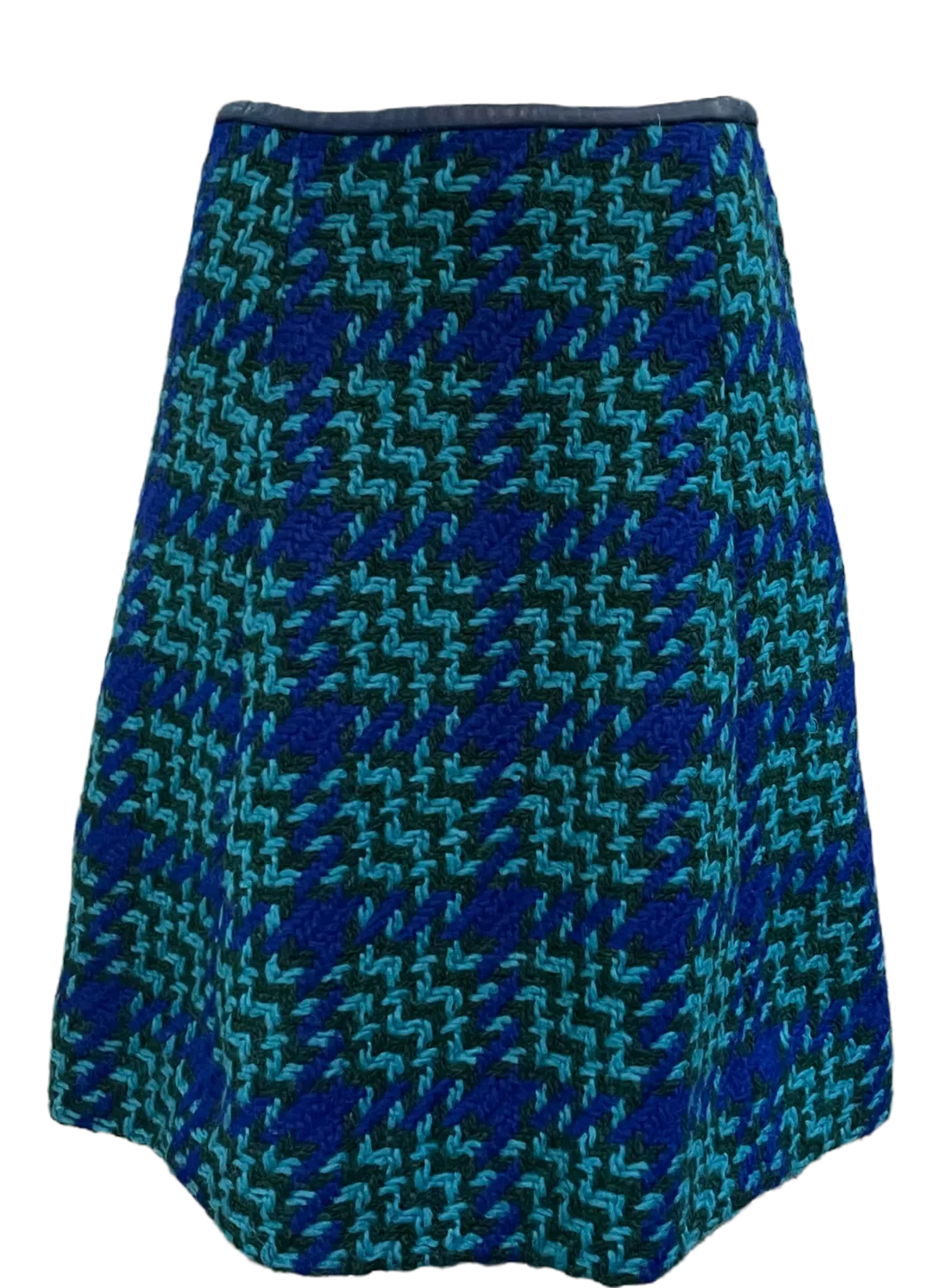 Bonnie Cashin 60s Blue Wool Bold Plaid skirt