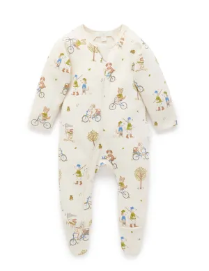 Boys Down River Print Thick Zip Growsuit