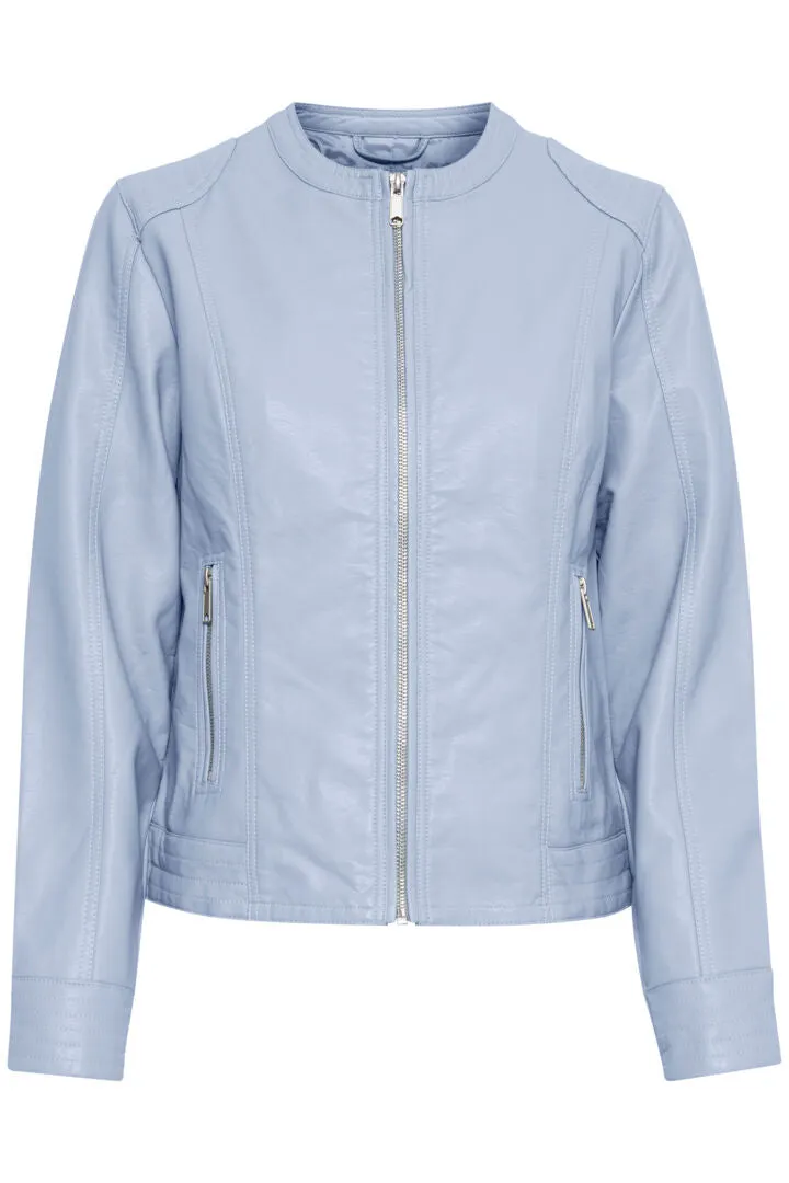 Byoung Byacom Faux Leather Jacket Blue