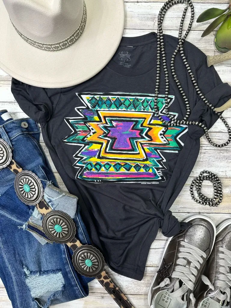 Callie's Neon Aztec Tee by Texas True Threads