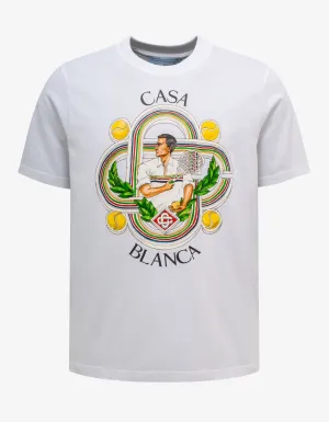 Casablanca White Le Joueur Print T-Shirt