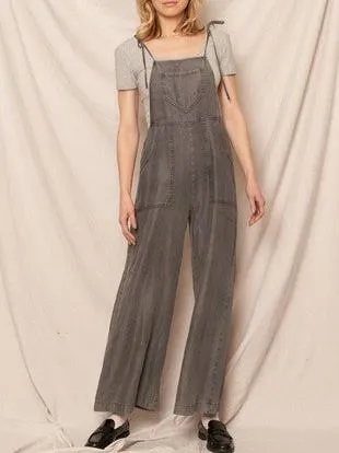 Country Charm Sleeveless Wide Leg Overalls (Assorted Colors)