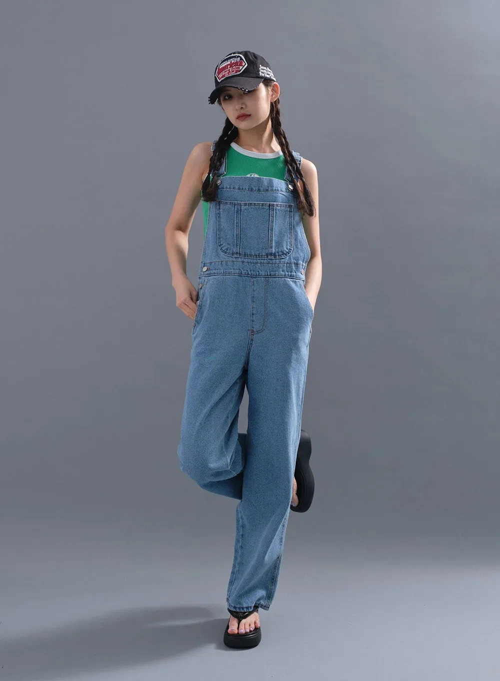 Cute and Basic Denim Overalls CM12