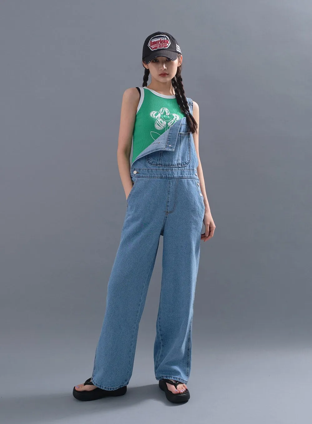 Cute and Basic Denim Overalls CM12