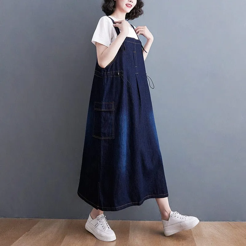 Daniella Oversized Denim Overall Dress