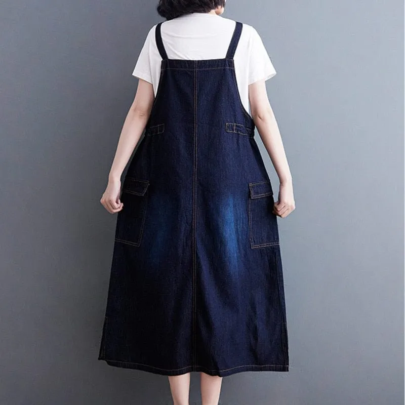 Daniella Oversized Denim Overall Dress