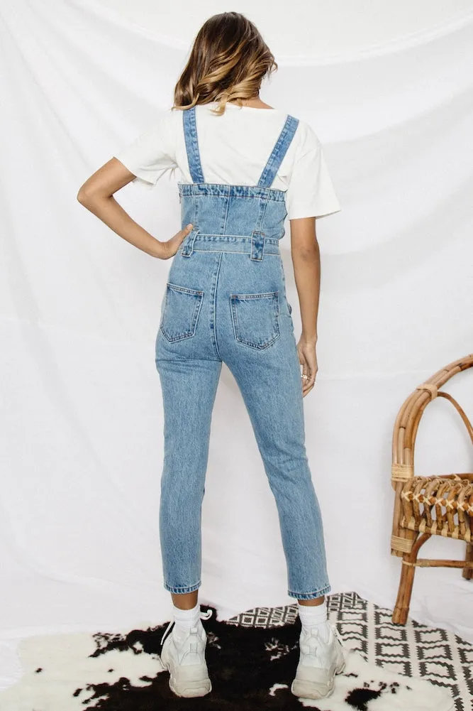 Don’t Be A Stranger Overalls Denim Blue