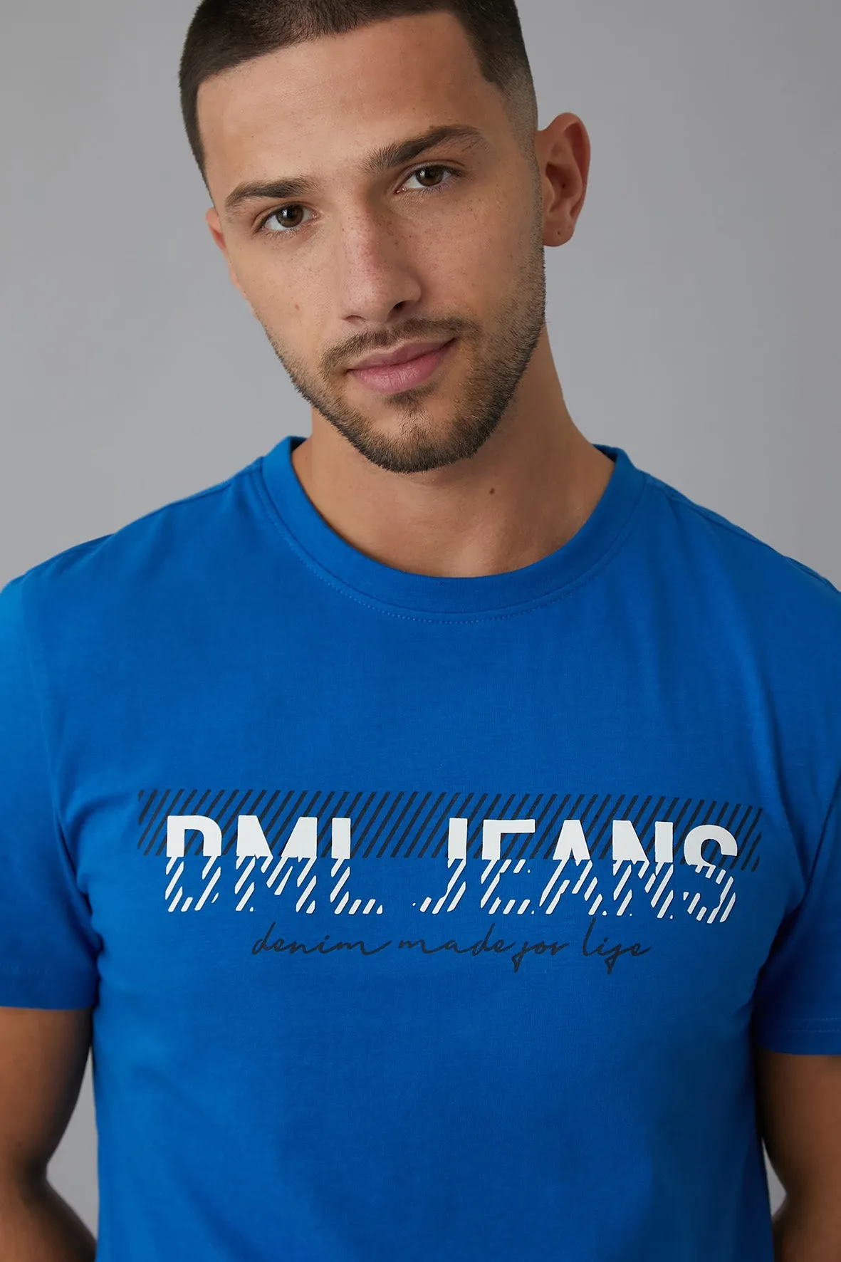 Dynamo Printed crew neck t-shirt in Admiral