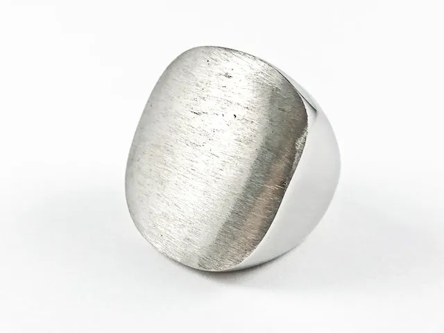 Elegant Casual Flat Square Matte Thick Steel Ring