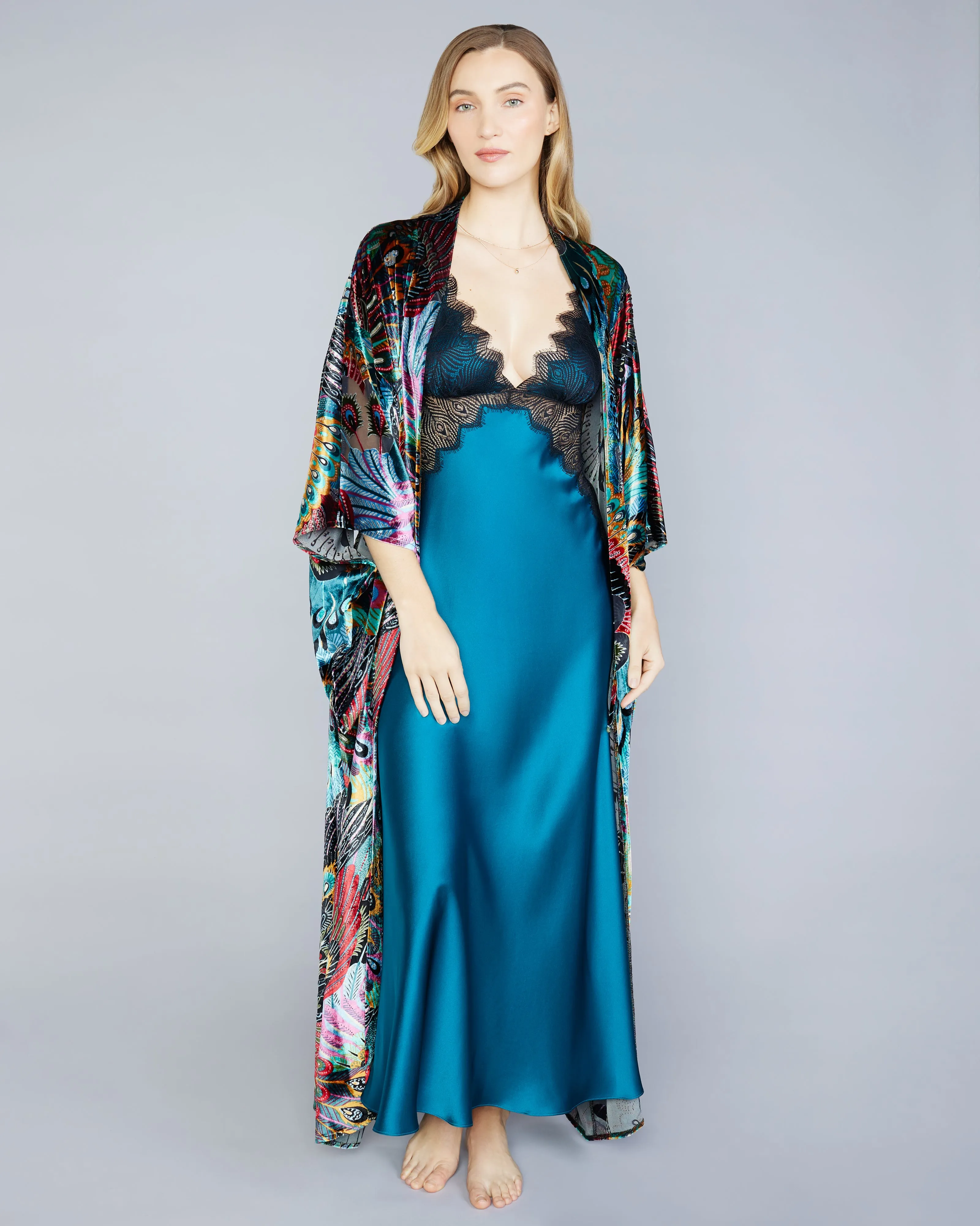 Erte Silk Velvet Robe