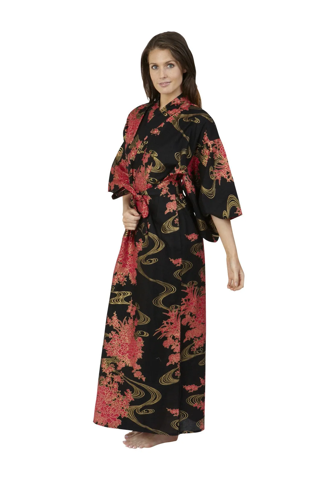 Flowing Womens Plus Size Cotton Kimono Robe