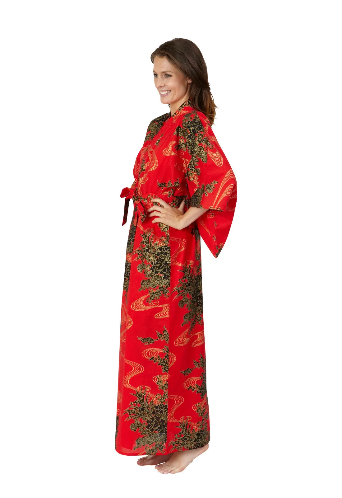 Flowing Womens Plus Size Cotton Kimono Robe