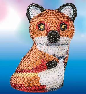 FOX Sequin Art 3D Sculpture - Sparkling Arts & Crafts Decorative DIY Kit