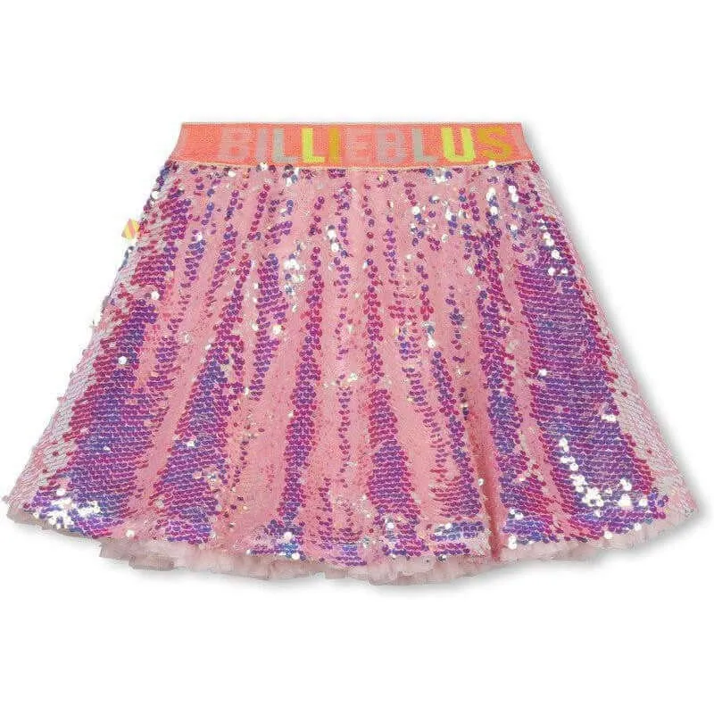 Girls Pink Sequin Skirt