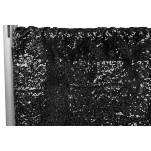 Glitz Sequin 12ft H x 112" W Drape/Backdrop panel - Black