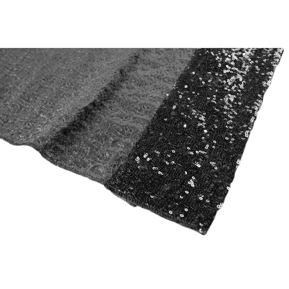 Glitz Sequin 12ft H x 112" W Drape/Backdrop panel - Black