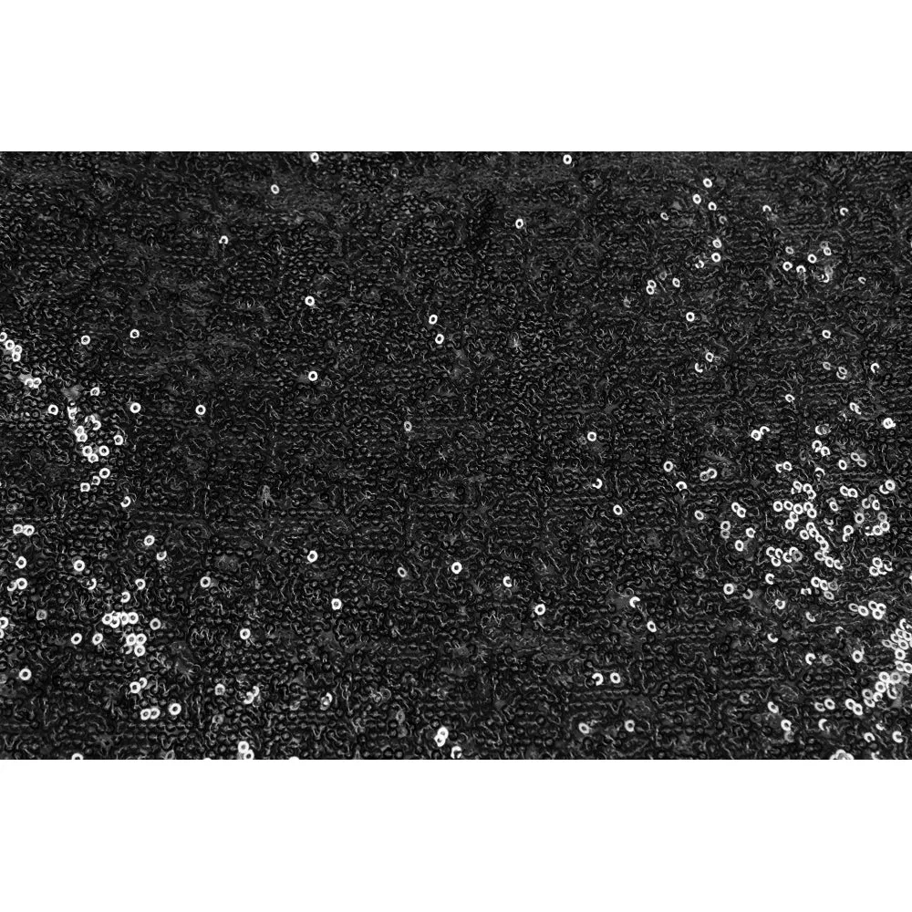 Glitz Sequin 12ft H x 112" W Drape/Backdrop panel - Black