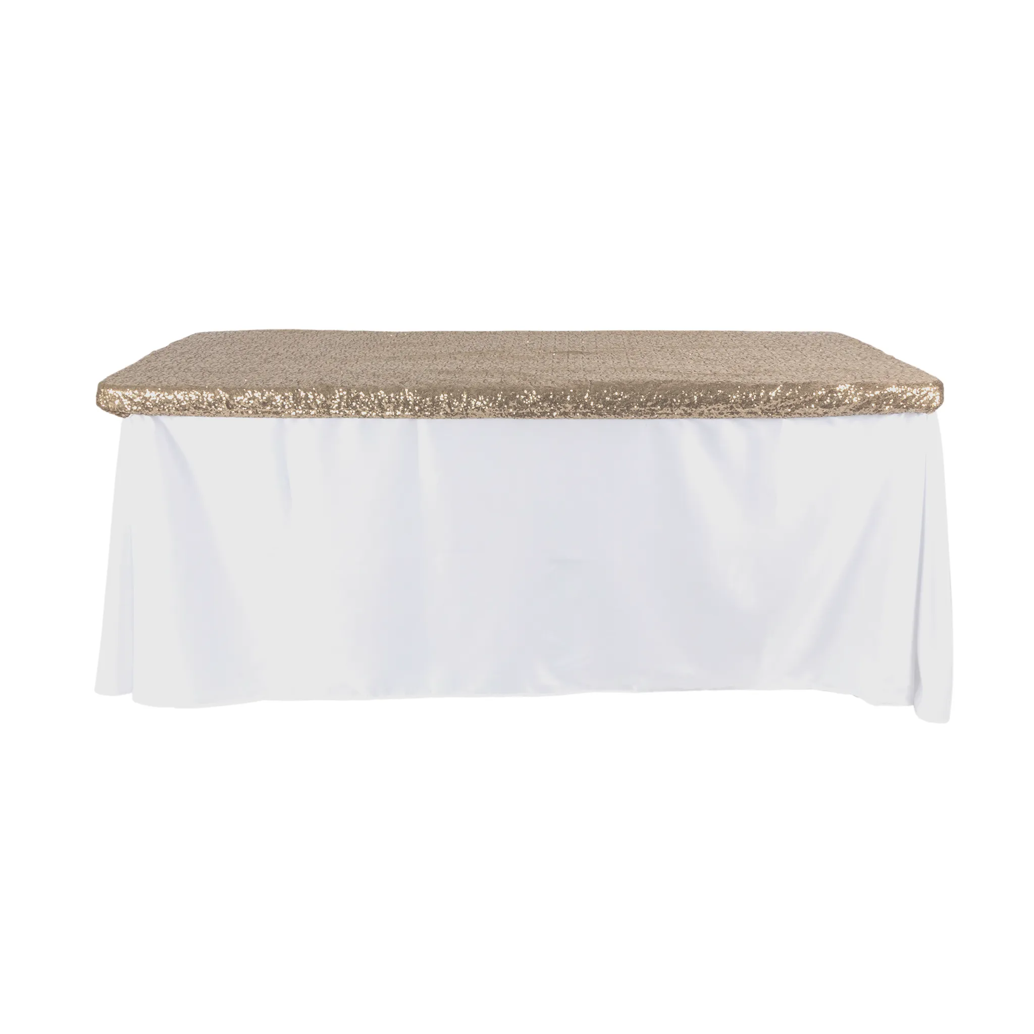 Glitz Sequin Table Topper/Cap 6 FT Rectangular - Champagne