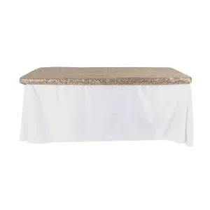 Glitz Sequin Table Topper/Cap 6 FT Rectangular - Champagne