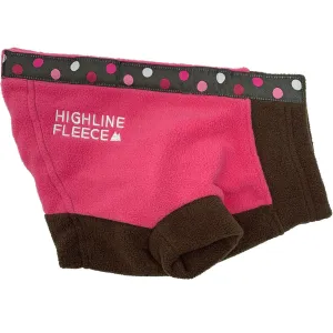 Highline Fleece Dog Coat Pink/Brown With Polka Dots