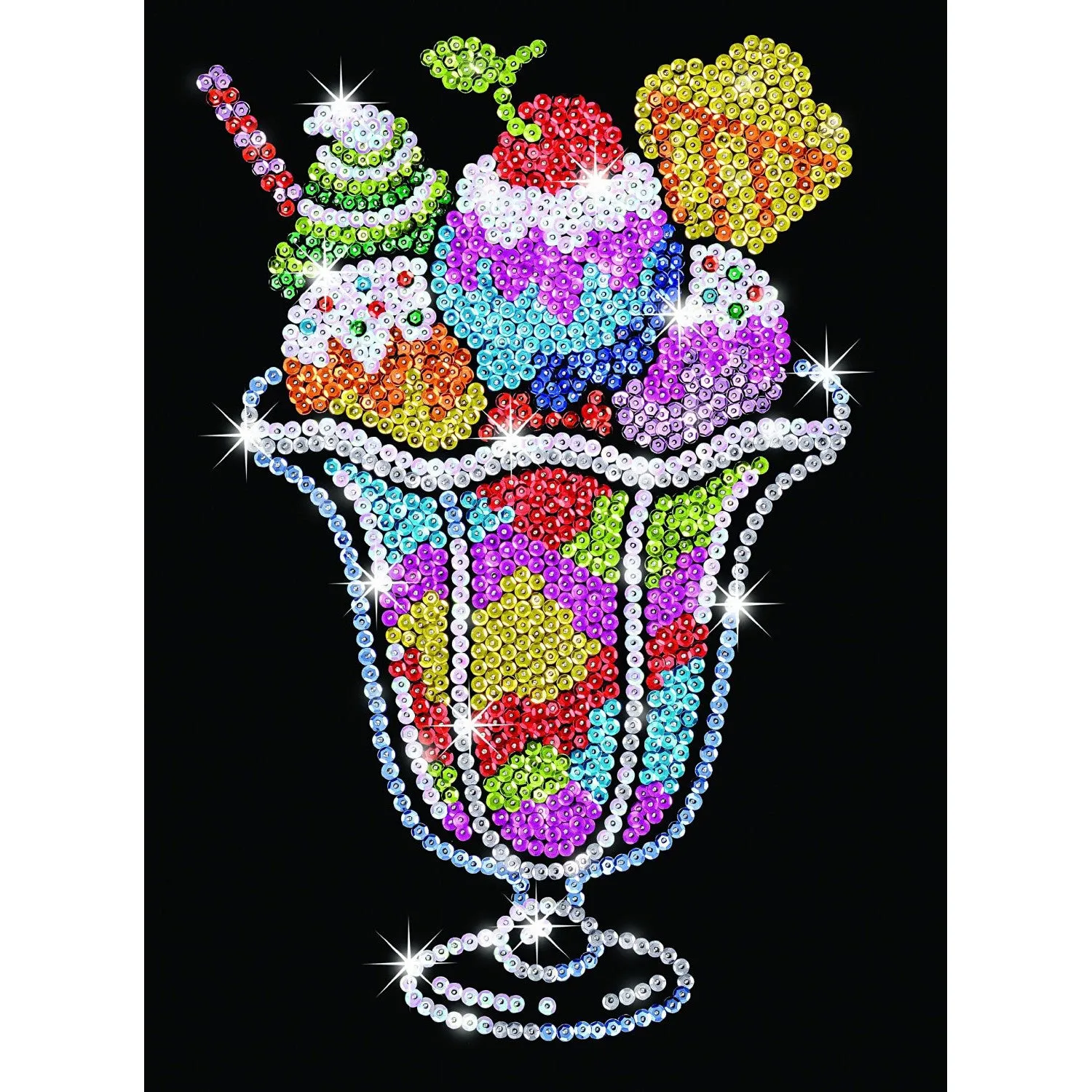 ICE CREAM SUNDAE - Sequin Art® Blue Sparkling Arts and Crafts Picture Kit