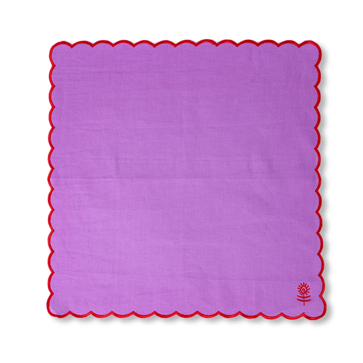 Icon Linen Napkins 4pc Set - Lilac/Cherry