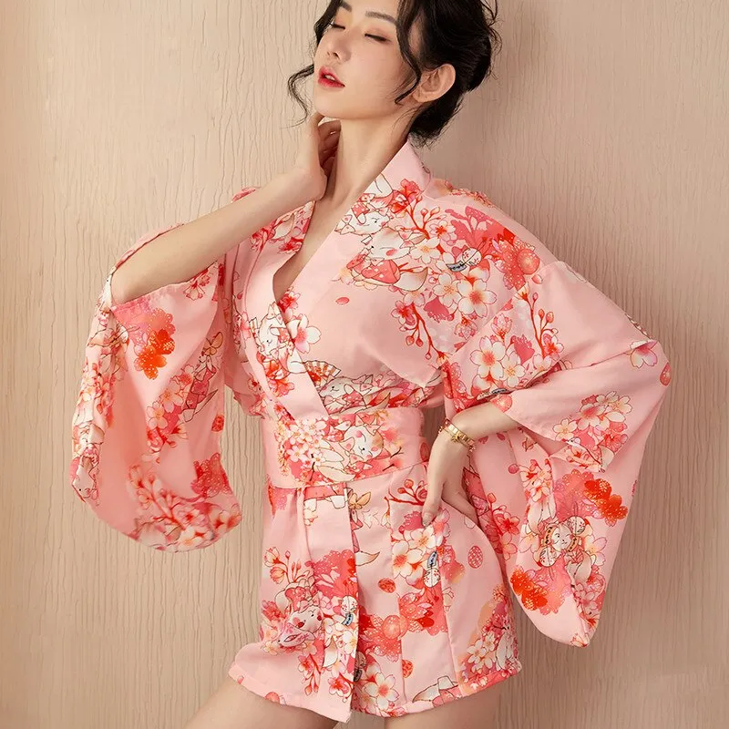 Japanese Cherry Blossom Sakura Pink Kimono