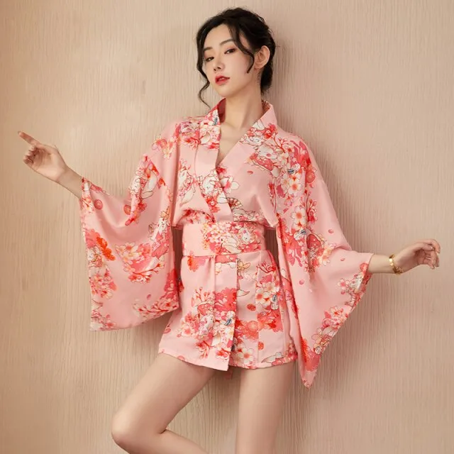 Japanese Cherry Blossom Sakura Pink Kimono