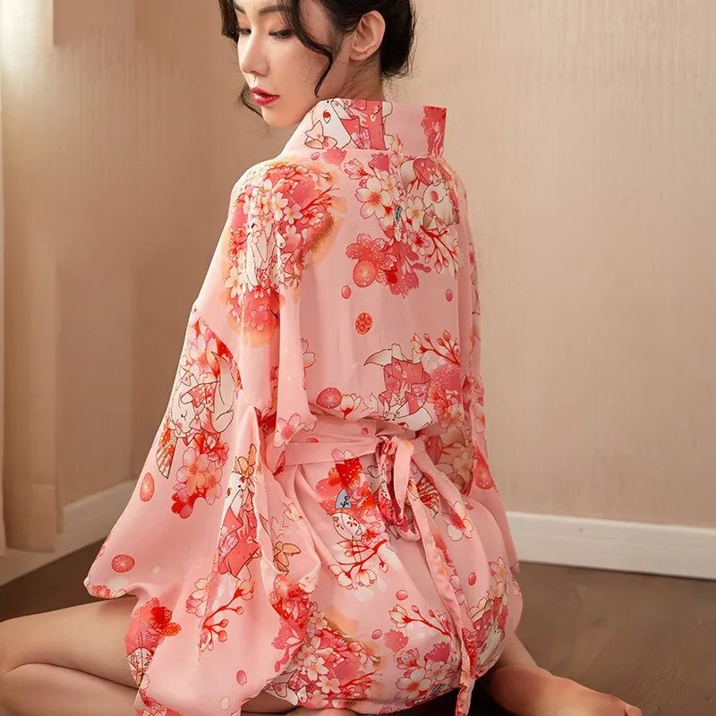 Japanese Cherry Blossom Sakura Pink Kimono