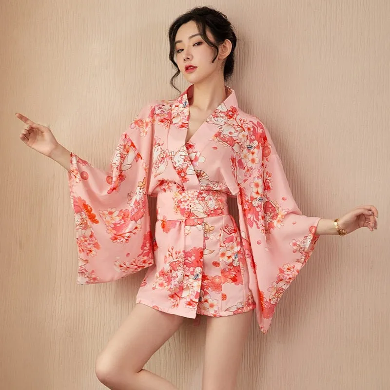 Japanese Cherry Blossom Sakura Pink Kimono