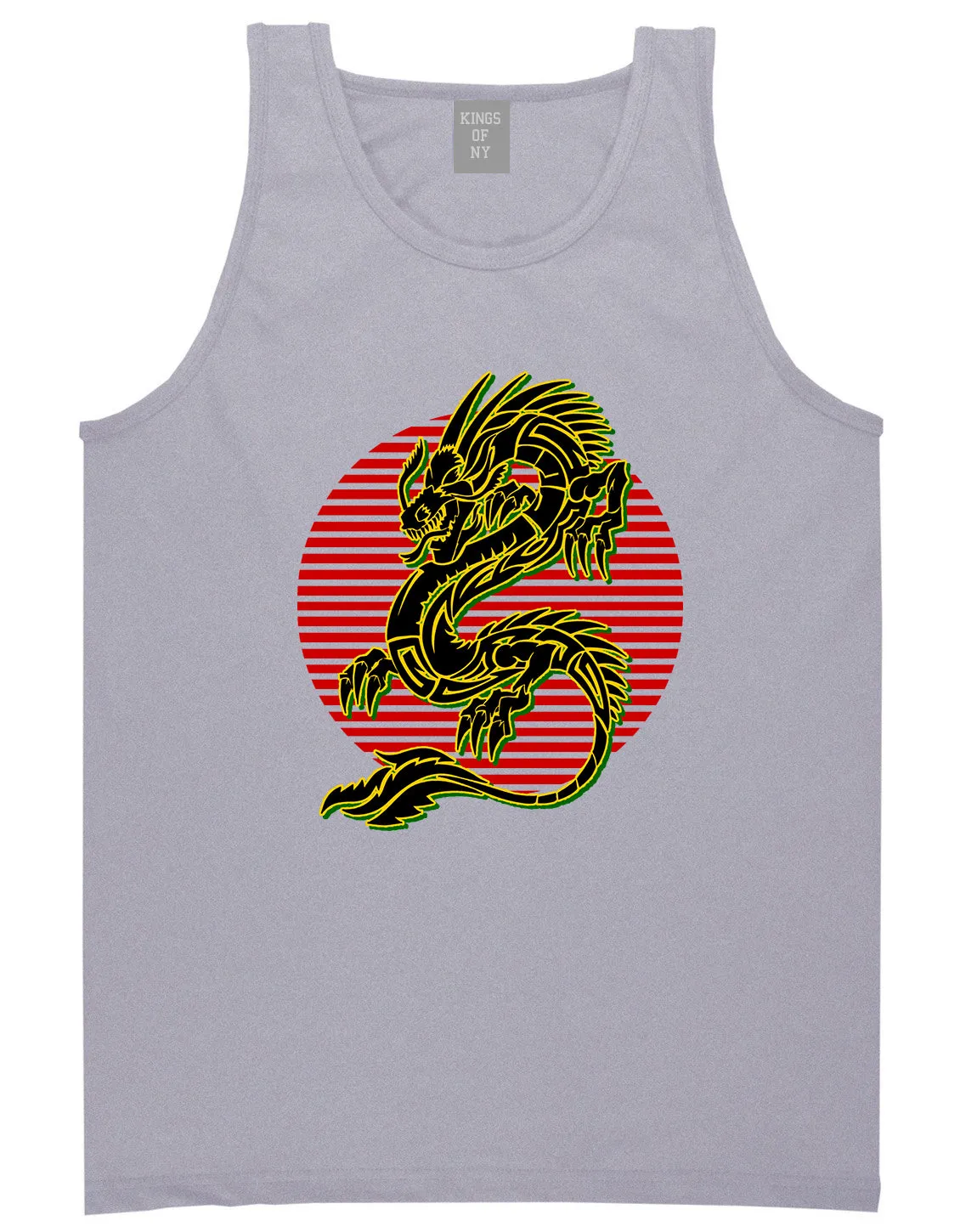 Japanese Dragon Red Sun Mens Tank Top Shirt