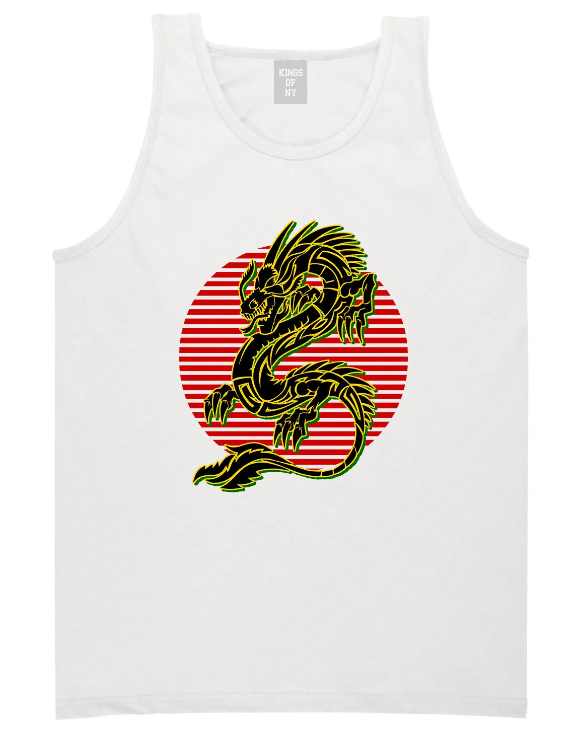 Japanese Dragon Red Sun Mens Tank Top Shirt