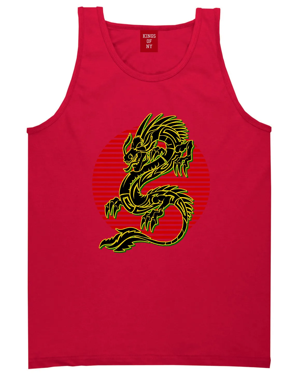 Japanese Dragon Red Sun Mens Tank Top Shirt