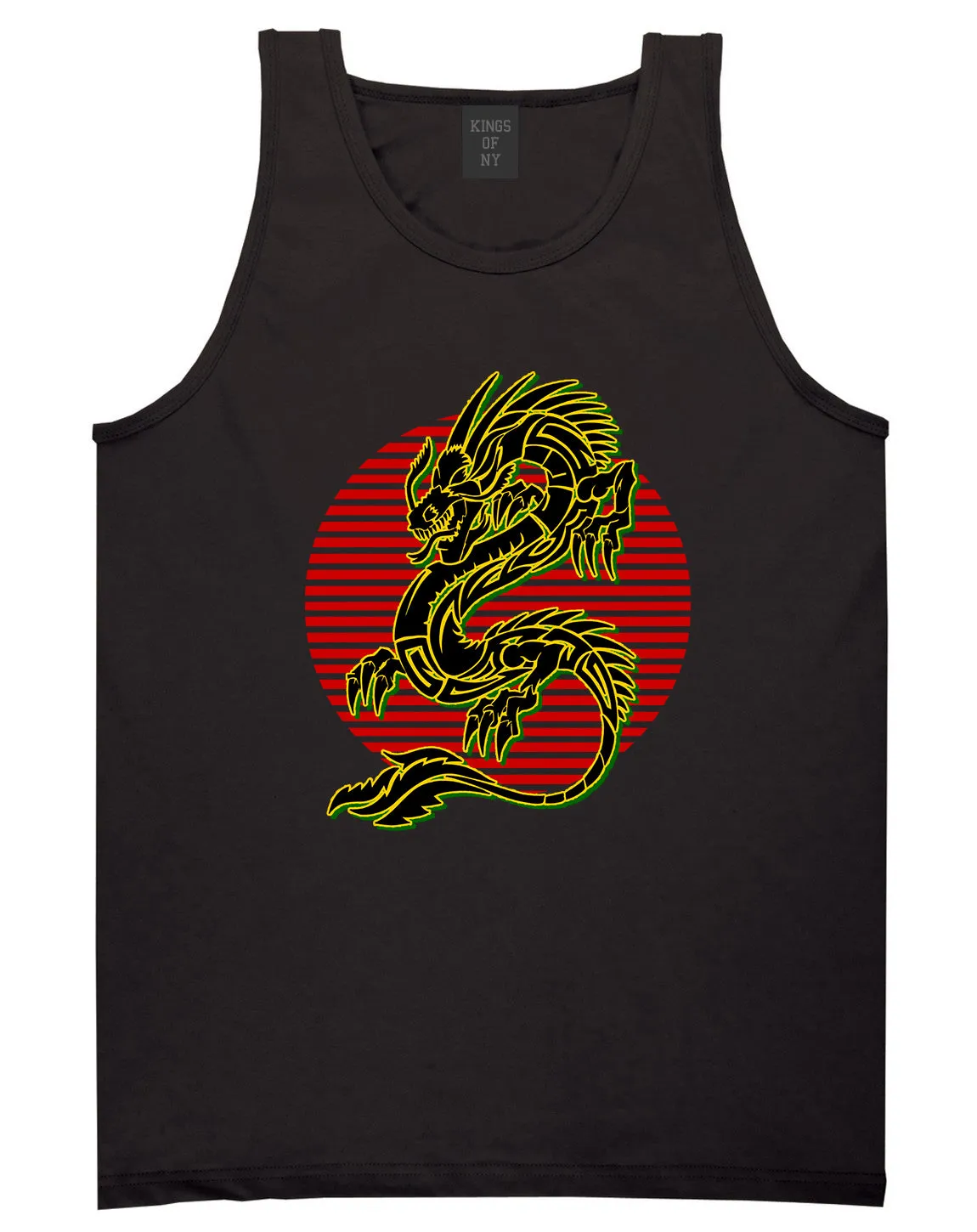 Japanese Dragon Red Sun Mens Tank Top Shirt