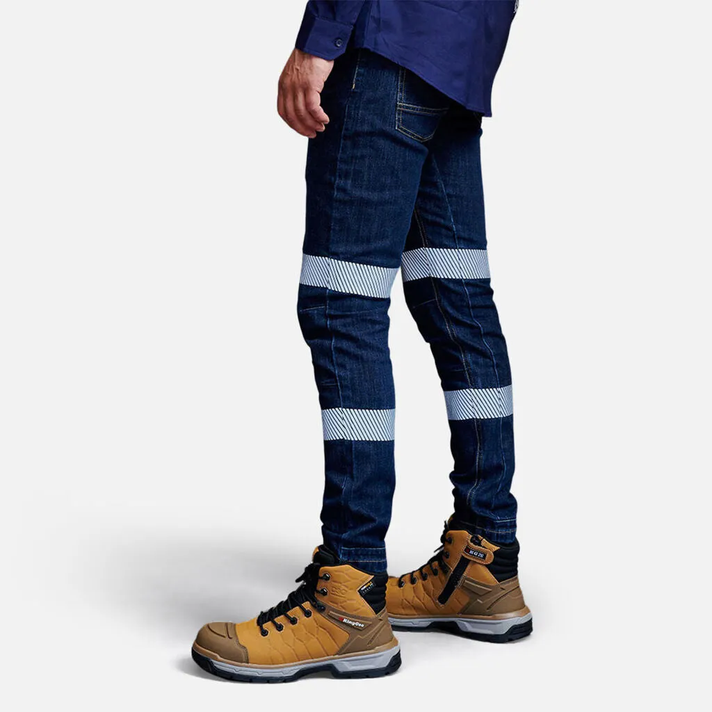 King Gee Urban Coolmax Stretch Slim Reflective Denim Work Jeans (K53007)