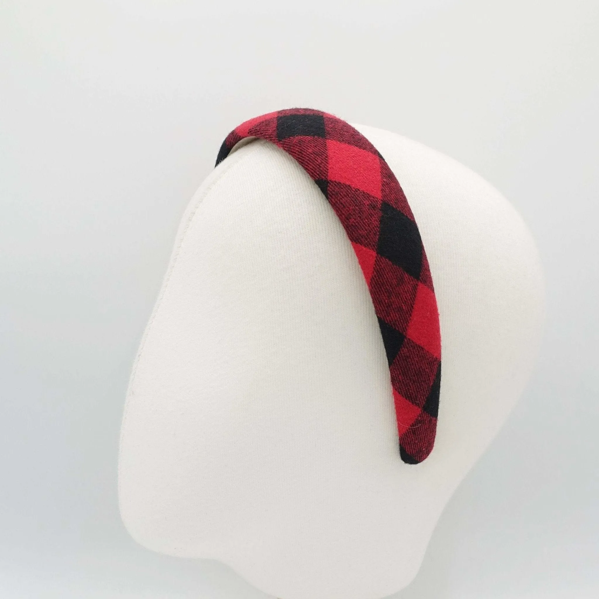 lightly padded woolen argyle check headband headband women hairband Fall Winter hair accessory