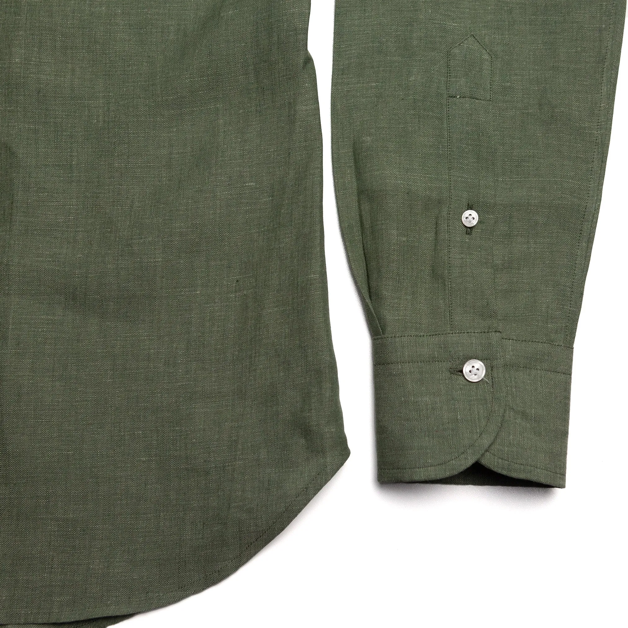 Linen Shirt in Military Green