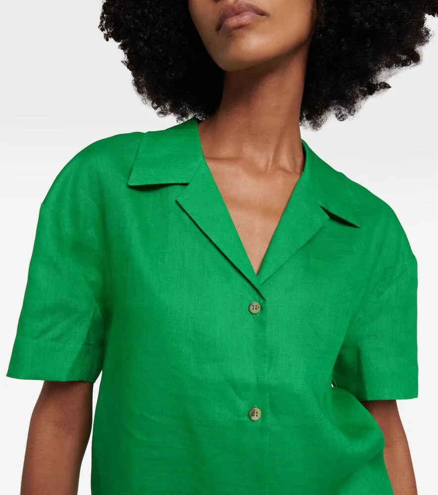 Linen shirt Prague ASCENO, green