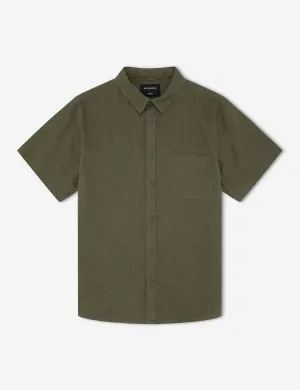 Linen Short Sleeve Shirt - Fatigue