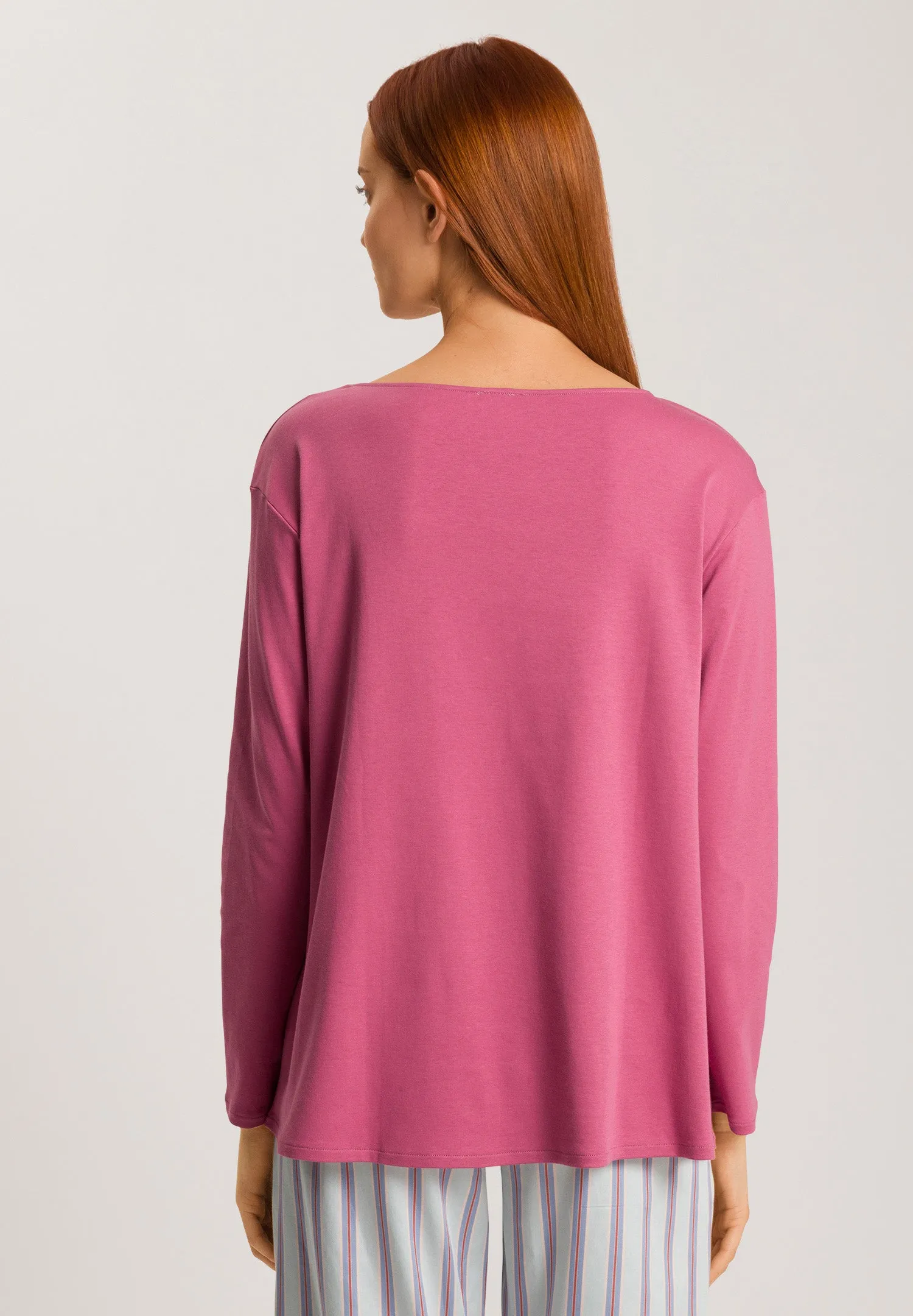 Loie Relaxed Round Neck Cotton Top | Rose Wine 74882-2414