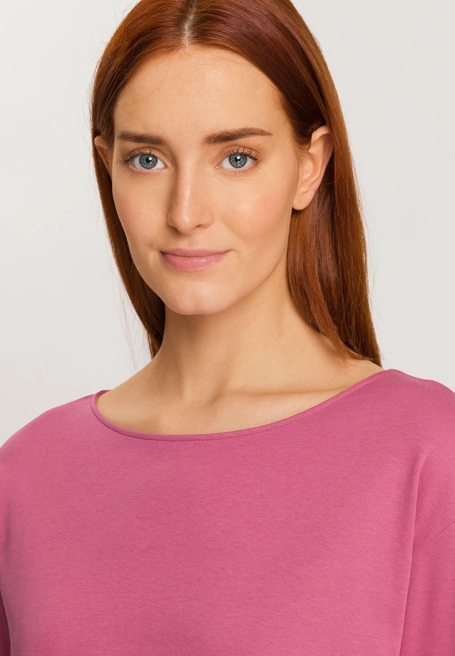 Loie Relaxed Round Neck Cotton Top | Rose Wine 74882-2414