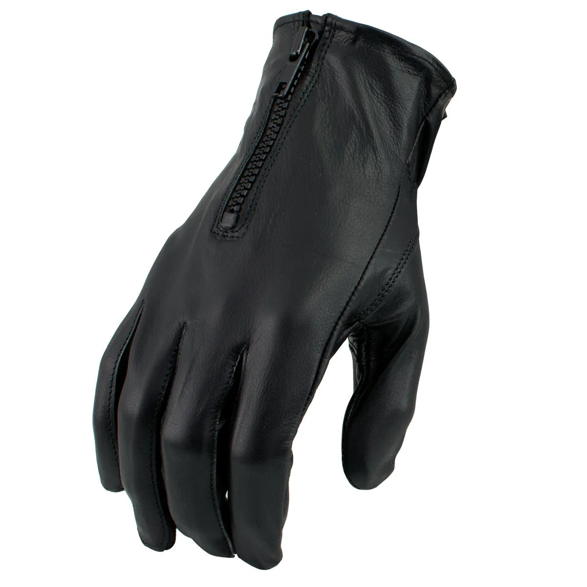 Men’s XG2054 Black Biker Leather Motorcycle Riding Gloves